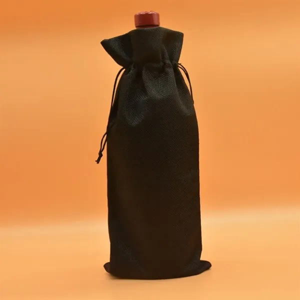 Burlap Wine Bottle Bag with Drawstring for Christmas Party - Burlap Wine Bottle Bag with Drawstring for Christmas Party - Image 3 of 9