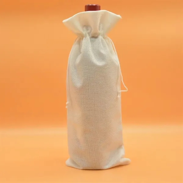 Burlap Wine Bottle Bag with Drawstring for Christmas Party - Burlap Wine Bottle Bag with Drawstring for Christmas Party - Image 7 of 9