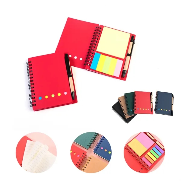 Spiral Notepad Set with Pen, Sticky Notes & Tab Flags - Spiral Notepad Set with Pen, Sticky Notes & Tab Flags - Image 1 of 4