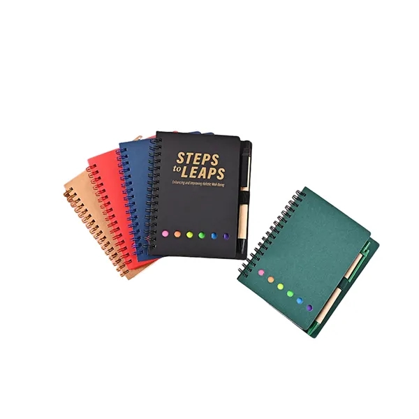Spiral Notepad Set with Pen, Sticky Notes & Tab Flags - Spiral Notepad Set with Pen, Sticky Notes & Tab Flags - Image 4 of 4