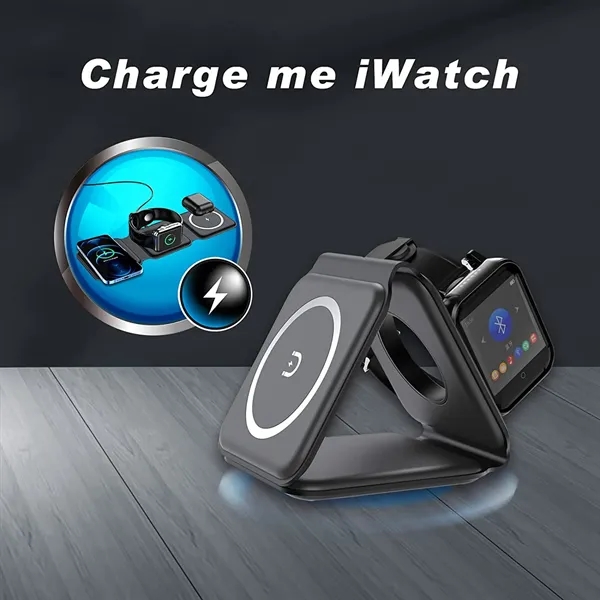15W 3-in-1 Magnetic Wireless Charger with Foldable Qi Stand - 15W 3-in-1 Magnetic Wireless Charger with Foldable Qi Stand - Image 2 of 13