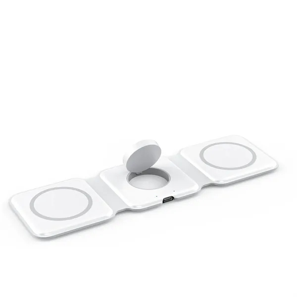 15W 3-in-1 Magnetic Wireless Charger with Foldable Qi Stand - 15W 3-in-1 Magnetic Wireless Charger with Foldable Qi Stand - Image 5 of 13