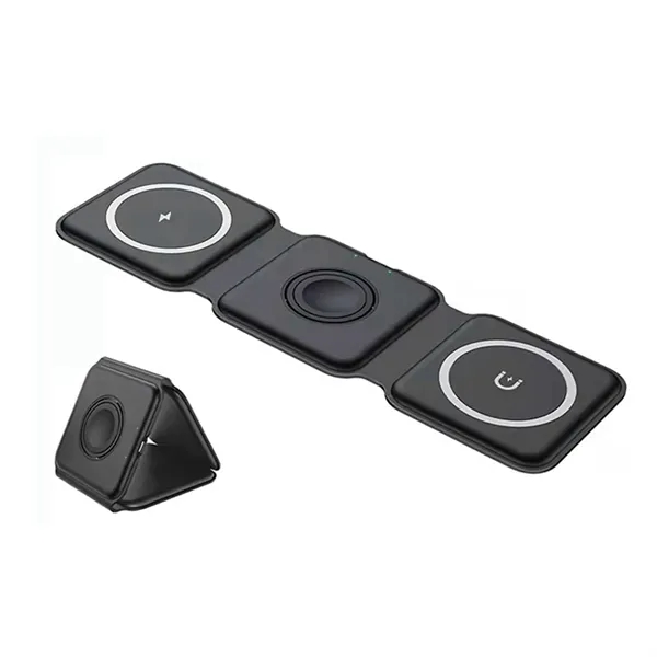 15W 3-in-1 Magnetic Wireless Charger with Foldable Qi Stand - 15W 3-in-1 Magnetic Wireless Charger with Foldable Qi Stand - Image 9 of 13