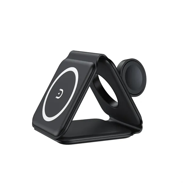 15W 3-in-1 Magnetic Wireless Charger with Foldable Qi Stand - 15W 3-in-1 Magnetic Wireless Charger with Foldable Qi Stand - Image 11 of 13