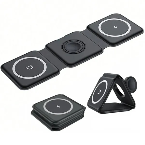 15W 3-in-1 Magnetic Wireless Charger with Foldable Qi Stand - 15W 3-in-1 Magnetic Wireless Charger with Foldable Qi Stand - Image 13 of 13
