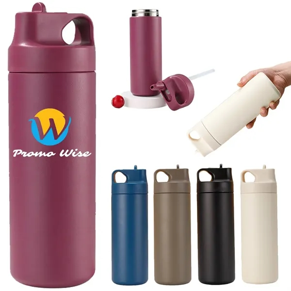 Double-Wall Stainless Steel Insulated Tumbler with Straw - Double-Wall Stainless Steel Insulated Tumbler with Straw - Image 0 of 14