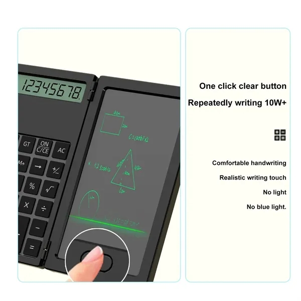 Mini Folding Calculator with LCD Writing Tablet - Mini Folding Calculator with LCD Writing Tablet - Image 1 of 7
