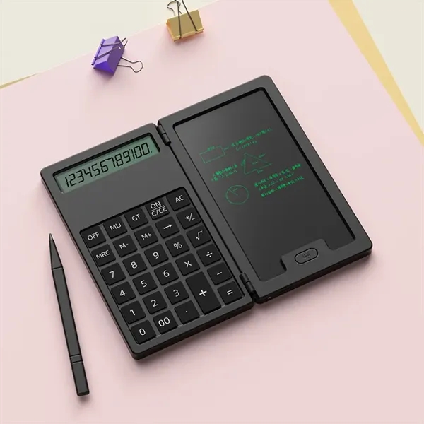 Mini Folding Calculator with LCD Writing Tablet - Mini Folding Calculator with LCD Writing Tablet - Image 4 of 7