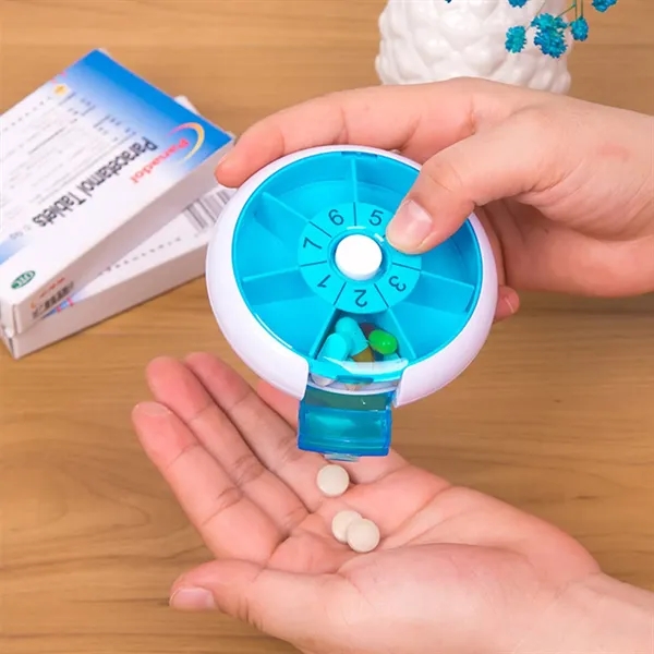 7-Day Round Push-Button Weekly Pill Organizer - 7-Day Round Push-Button Weekly Pill Organizer - Image 4 of 4