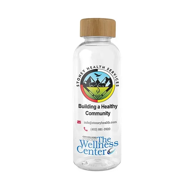 16 oz Recycled RPET Bottle With Bamboo Cap - 16 oz Recycled RPET Bottle With Bamboo Cap - Image 0 of 7