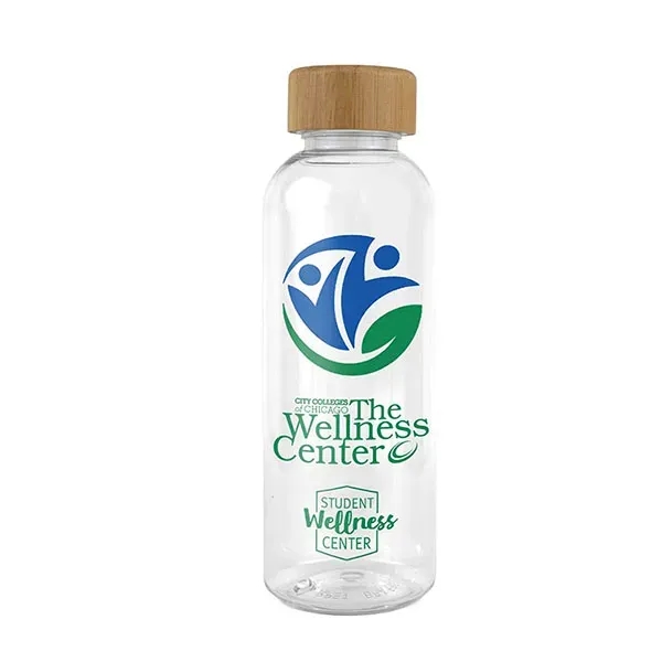 16 oz Recycled RPET Bottle With Bamboo Cap - 16 oz Recycled RPET Bottle With Bamboo Cap - Image 2 of 7