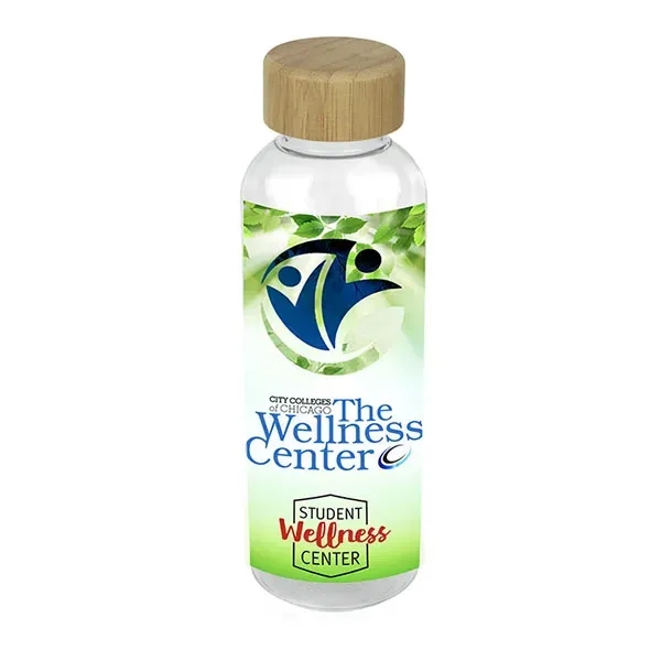 16 oz Recycled RPET Bottle With Bamboo Cap - 16 oz Recycled RPET Bottle With Bamboo Cap - Image 4 of 7
