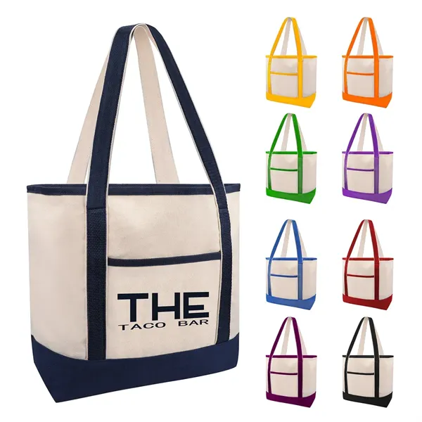 6 OZ Poly Cotton Canvas Boat Tote w/ Reinforced Handle - 6 OZ Poly Cotton Canvas Boat Tote w/ Reinforced Handle - Image 0 of 9