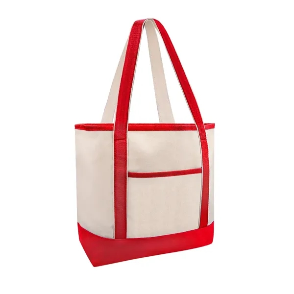 6 OZ Poly Cotton Canvas Boat Tote w/ Reinforced Handle - 6 OZ Poly Cotton Canvas Boat Tote w/ Reinforced Handle - Image 2 of 9