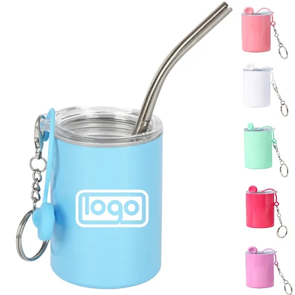 3oz Mini Tumbler Sublimation Shot Glass w/ Straw Lid - 3oz Mini Tumbler Sublimation Shot Glass w/ Straw Lid - Image 0 of 7