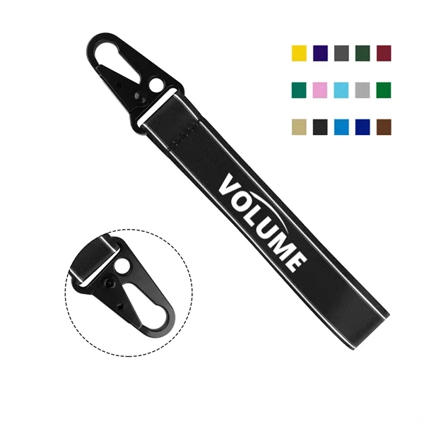 1" Nylon Wrist Lanyard Keychain Strap with Carabiner Clip - 1" Nylon Wrist Lanyard Keychain Strap with Carabiner Clip - Image 0 of 3
