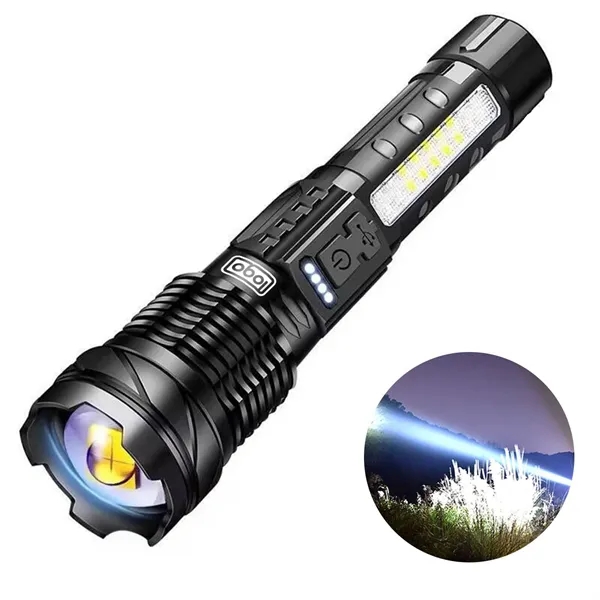 USB-C Waterproof Tactical COB Zoom Flashlight for Outdoors - USB-C Waterproof Tactical COB Zoom Flashlight for Outdoors - Image 0 of 4