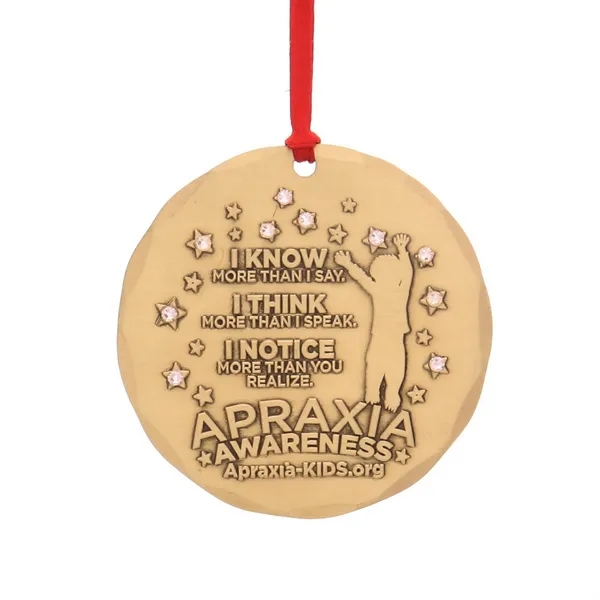 3" Round Metal Holiday Ornament - 3" Round Metal Holiday Ornament - Image 5 of 5