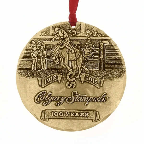 3" Round Metal Holiday Ornament - 3" Round Metal Holiday Ornament - Image 1 of 5