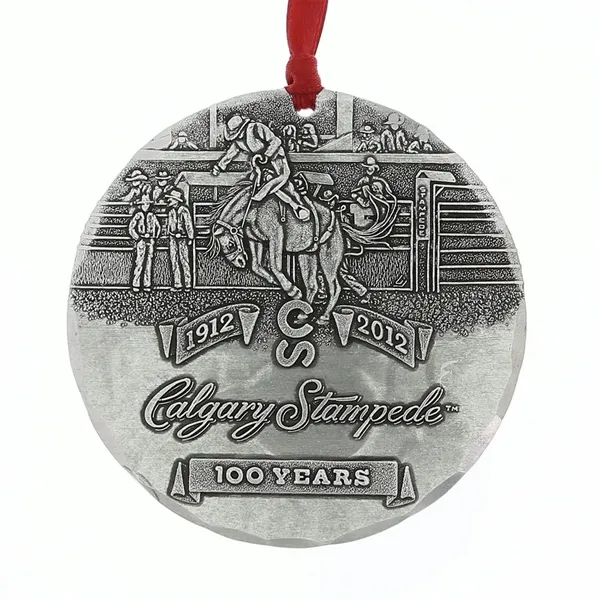 3" Round Metal Holiday Ornament - 3" Round Metal Holiday Ornament - Image 0 of 5