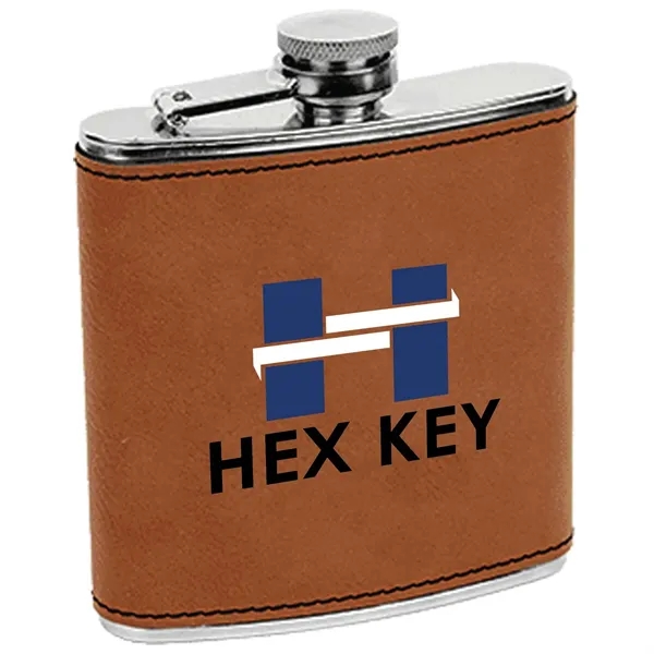 Stainless Steel Rawhide Leatherette Flask - Stainless Steel Rawhide Leatherette Flask - Image 2 of 2