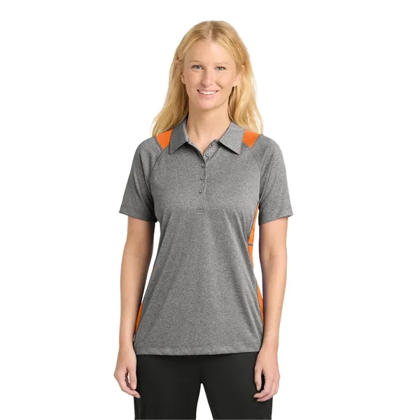 Sport-Tek Women's Heather Colorblock Contender Polo. - Sport-Tek Women's Heather Colorblock Contender Polo. - Image 4 of 49