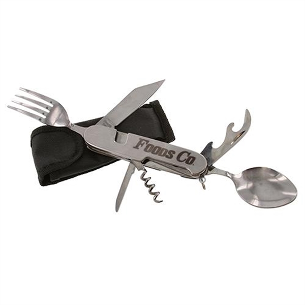 Stainless Steel Camping Knife with Fork & Spoon - Stainless Steel Camping Knife with Fork & Spoon - Image 0 of 0