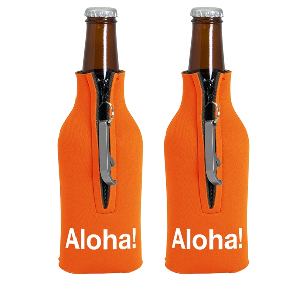 Zippered Bottle Coolie™ With Opener - Zippered Bottle Coolie™ With Opener - Image 1 of 27