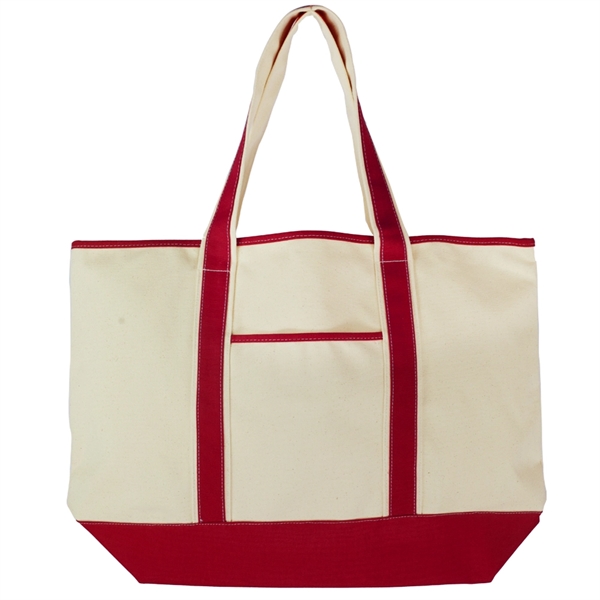 Deluxe Cotton Canvas Tote Bag w/ Outer Pocket | Plum Grove