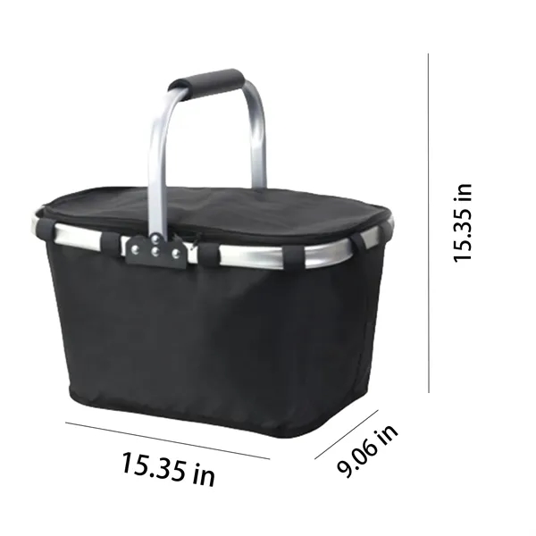 Portable Folding Picnic Basket Insulated Cooler With Handle - Portable Folding Picnic Basket Insulated Cooler With Handle - Image 1 of 7