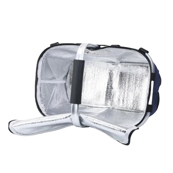 Portable Folding Picnic Basket Insulated Cooler With Handle - Portable Folding Picnic Basket Insulated Cooler With Handle - Image 3 of 7