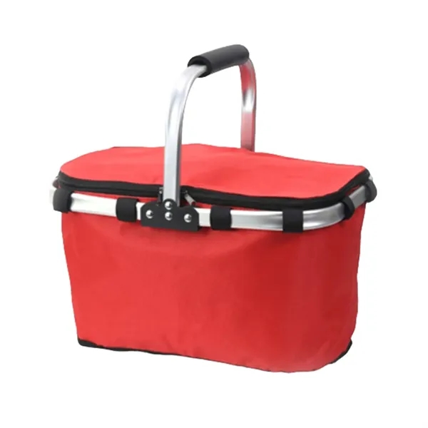 Portable Folding Picnic Basket Insulated Cooler With Handle - Portable Folding Picnic Basket Insulated Cooler With Handle - Image 6 of 7