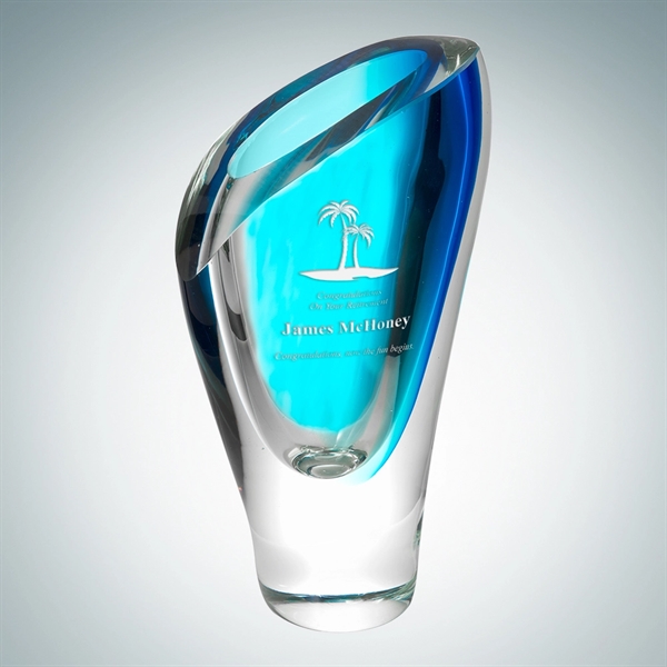 Art Glass Blue Lush Vase