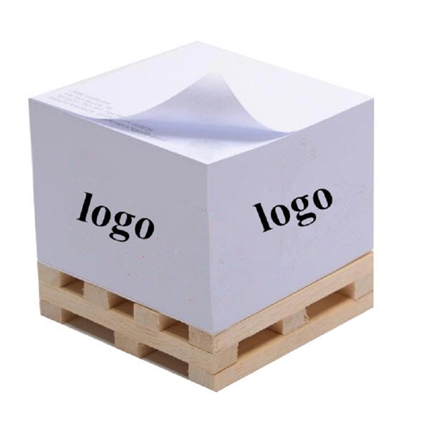Note Pad Cube with Wood Pallet - Note Pad Cube with Wood Pallet - Image 1 of 1