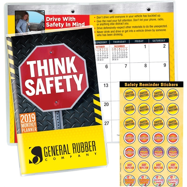 Think Safety 2019 Deluxe Monthly Planner With Stickers