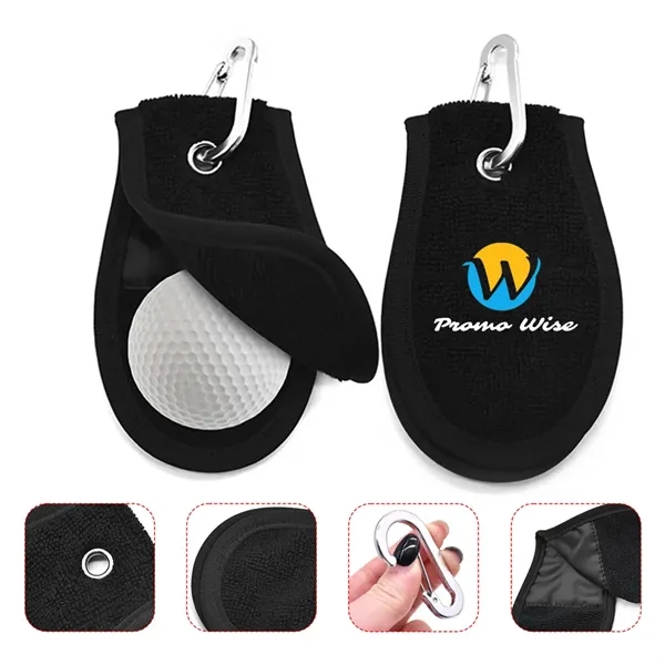 Reusable Portable Golf Ball Cleaning Towel Keychain Hook - Reusable Portable Golf Ball Cleaning Towel Keychain Hook - Image 0 of 8
