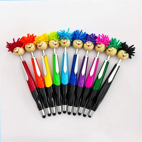 Mop Head Ballpoint Pens w/ Screen Cleaner - Mop Head Ballpoint Pens w/ Screen Cleaner - Image 0 of 4
