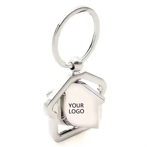 Metal House-Shaped Keychain - Metal House-Shaped Keychain - Image 0 of 3