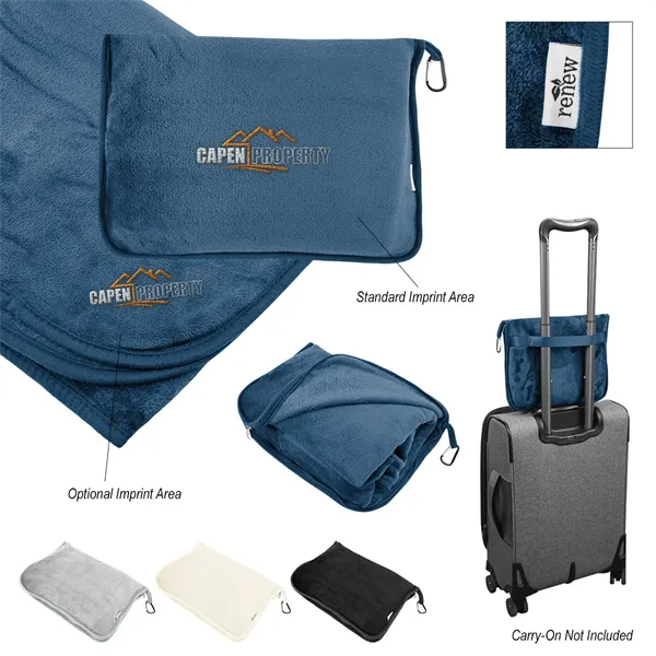 En Route rPET Travel Blanket With Trolley Pillow Pouch - En Route rPET Travel Blanket With Trolley Pillow Pouch - Image 0 of 4