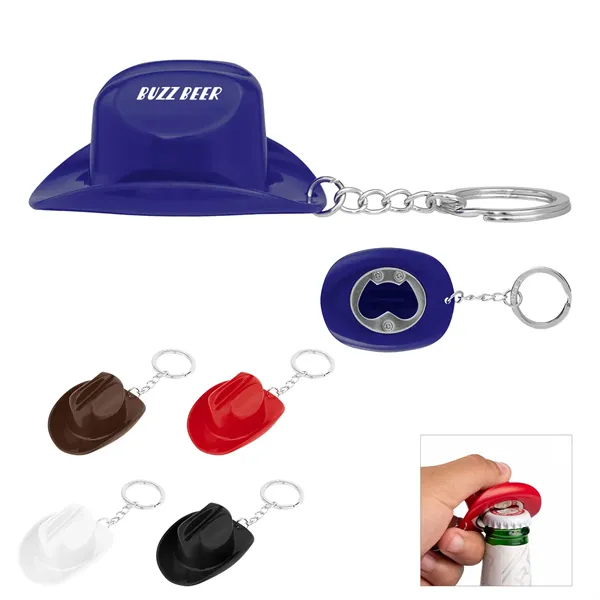 Cowboy Hat Bottle Opener Keychain - Cowboy Hat Bottle Opener Keychain - Image 0 of 10