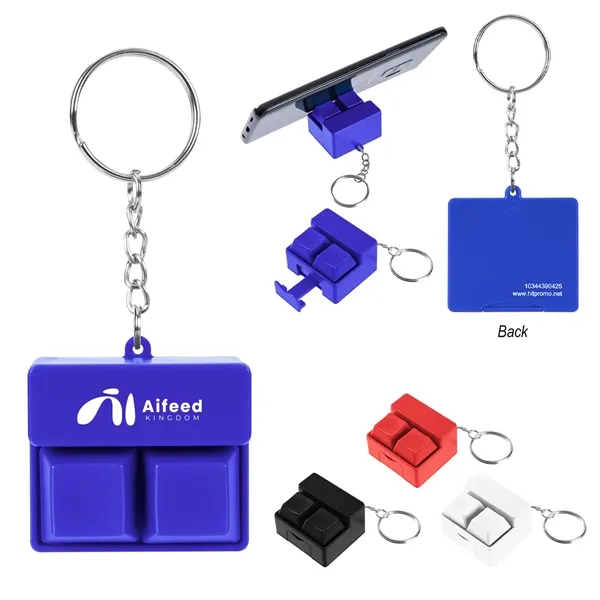 Custom Click Fidget Keychain With Phone Stand