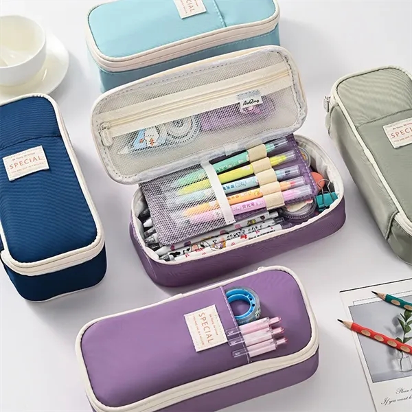 Customized solid color large capacity pencil case - Customized solid color large capacity pencil case - Image 2 of 4