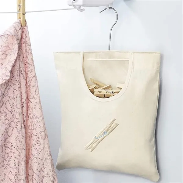 Canvas Clothespin Bag Hanging Storage Organizer - Canvas Clothespin Bag Hanging Storage Organizer - Image 3 of 3