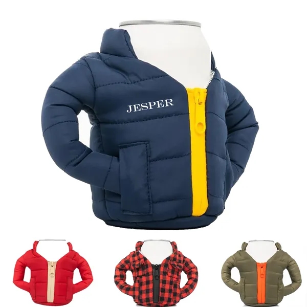Insulated Can Cooler Puffy Beverage Jacket - Insulated Can Cooler Puffy Beverage Jacket - Image 0 of 4