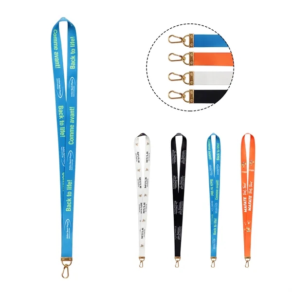 3/4" Full Color Lanyard w/ Gold Swivel J Hook - 3/4" Full Color Lanyard w/ Gold Swivel J Hook - Image 0 of 2
