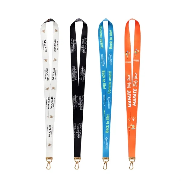 3/4" Full Color Lanyard w/ Gold Swivel J Hook - 3/4" Full Color Lanyard w/ Gold Swivel J Hook - Image 1 of 2