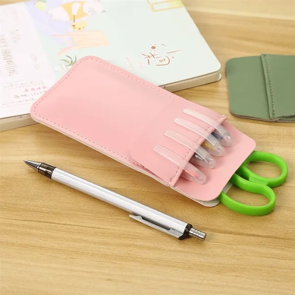 Pu Leather Pen Pouch Holder Organizer - Pu Leather Pen Pouch Holder Organizer - Image 1 of 5