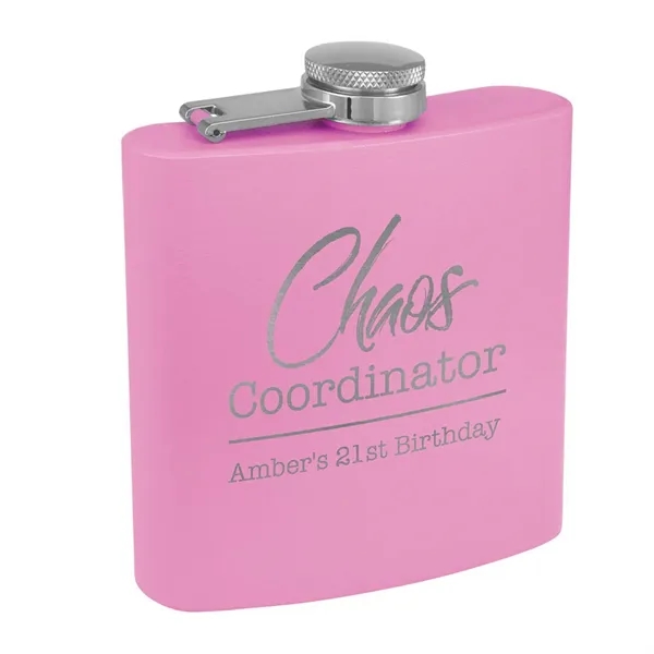6oz. Matte Powder Coated Stainless Steel Flask - 6oz. Matte Powder Coated Stainless Steel Flask - Image 13 of 38