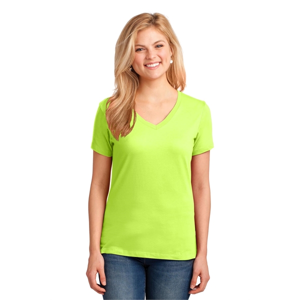 Port & Company Women's Core Cotton V-Neck Tee. - Port & Company Women's Core Cotton V-Neck Tee. - Image 115 of 135