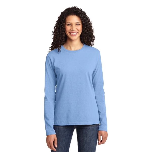 Port & Company Women's Long Sleeve Core Cotton Tee. - Port & Company Women's Long Sleeve Core Cotton Tee. - Image 73 of 94